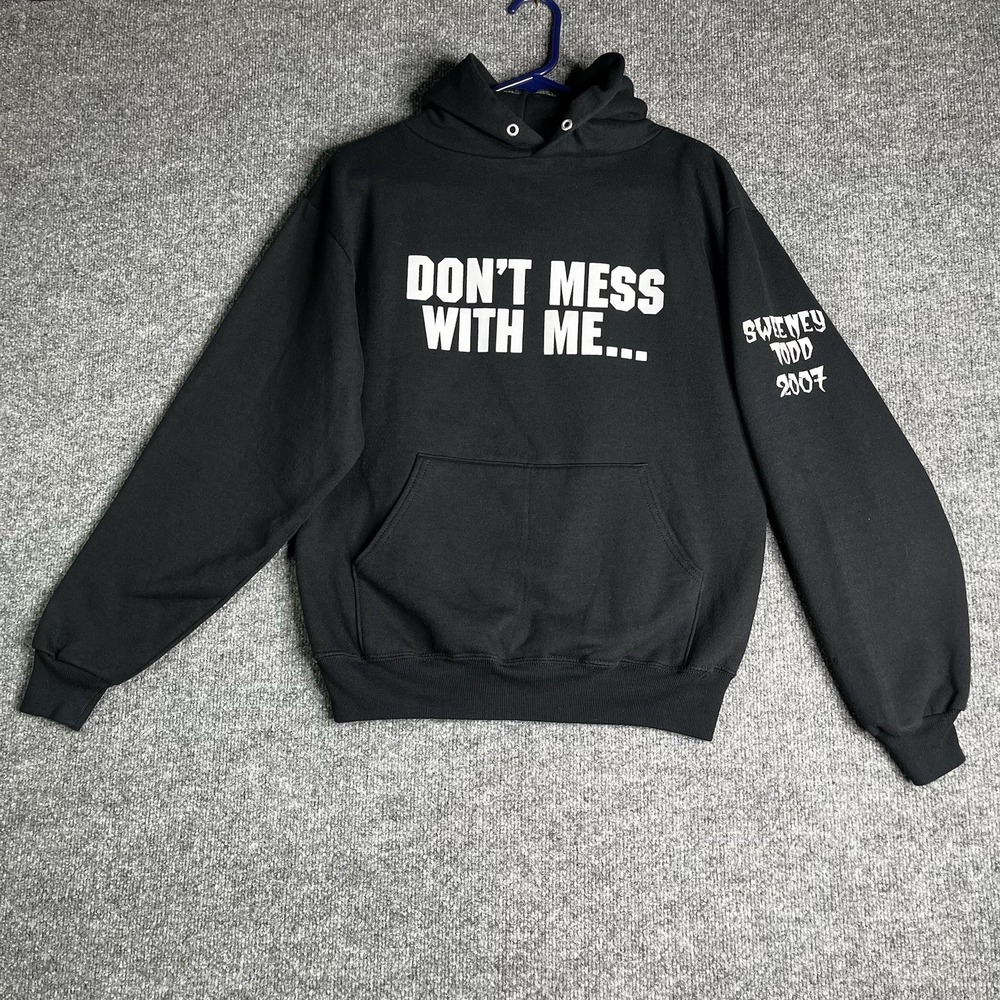 Sweeney Todd Don't Mess With Me I'll Bake You Hoodie Small Johnny Depp Movie Y2K